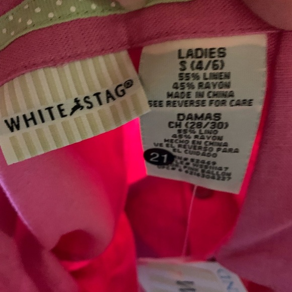 White Stag Vibrant Pink Button-Up Shirt Size Small (4/6) - Picture 9 of 9